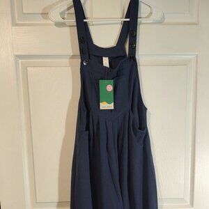 Halara Strap Button Multiple Pockets Plicated Waffle Casual Overalls Jumpsuit
